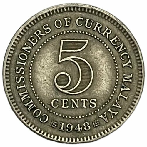 малайя 5 центов 1950 г Малайя 5 центов 1948 г. (Лот №2)