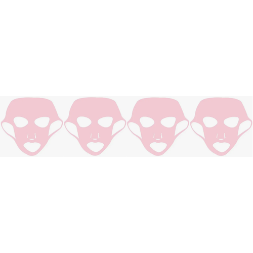 Kristaller Многоразовая силиконовая розовая маска для лица, KG-020, розовый, 4 шт
