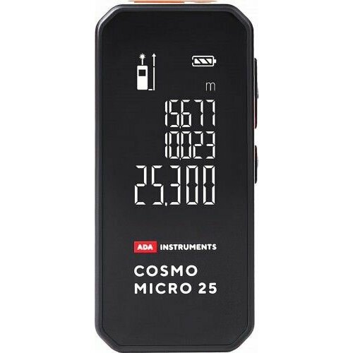 Лазерный дальномер ADA Cosmo MICRO 25 (с литиевым аккумулятором) А00670 дальномер ada cosmo 100