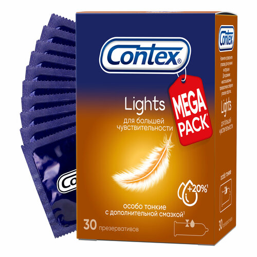 Презервативы Contex Lights, особо тонкие, 30 шт. contex презервативы light особо тонкие 18 contex презервативы