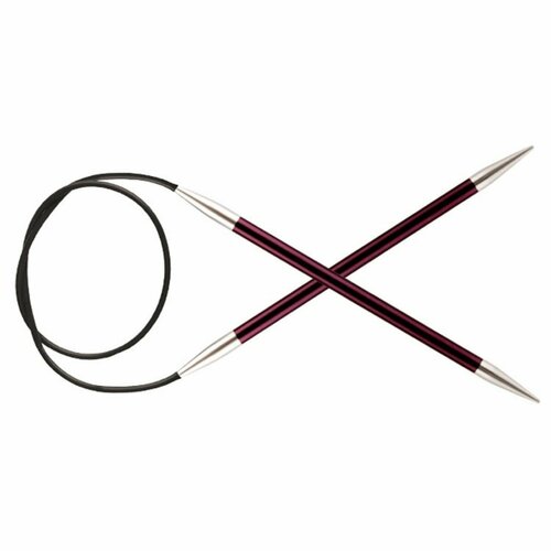 спицы knit pro круговые zing 47193 диаметр 6 мм длина 120 см общая длина 120 см фиолетовый бархат Спицы для вязания Knit Pro круговые Zing 120см, 12,0мм, арт.47199