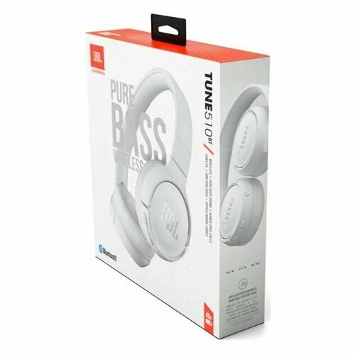 Наушники JBL Tune 510BT Bluetooth накладные белый jblt510btwht 4459₽