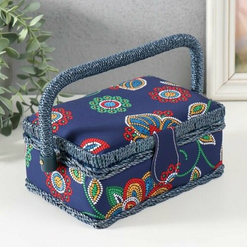 Шкатулка для рукоделия Цветочная мозаика 18х12х95 см 3742₽