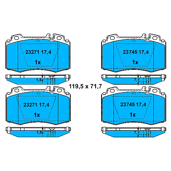 ATE 13.0460-4990.2 (0034205820 / 0044200520 / 0044200520) колодки тормозные дисковые передн, mercedes-benz: c-class c 180