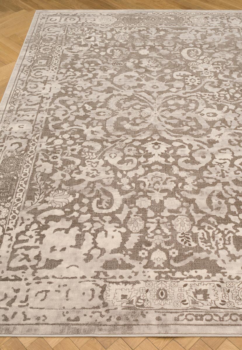 фото Ковер на пол 2,4 на 3,4 м в спальню, гостиную, бежевый , коричневый Prestige 8596-51655