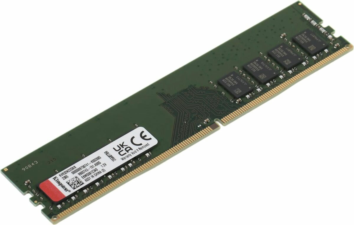 Модуль памяти Kingston KVR32N22S8/8_8GB DDR4 3200 DIMM Non-ECC, CL22, 1.2V, 1Rx8, 1024x64, RTL
