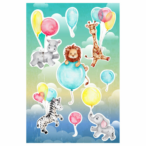 Arte Nuevo Набор декоративных наклеек Акварель в наборе 2 листа 63 х 46 см Дикие зверушки DST-WC-4 1822₽