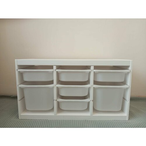 Стеллаж горизонтальный труфаст TROFAST белый с контейнерами 7 белых 12890₽