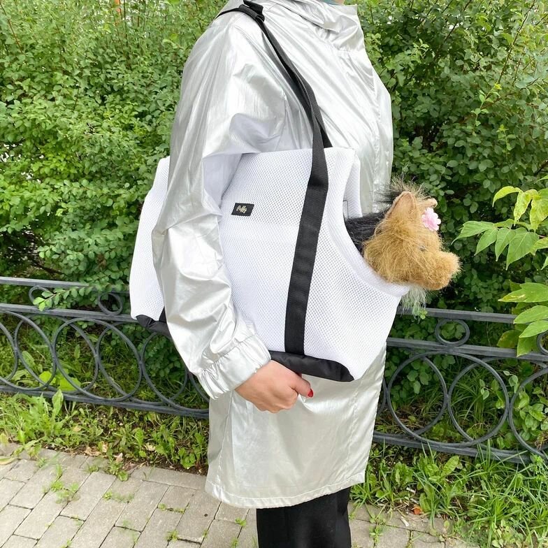 фото Сумка переноска через плечо, для собак мелких пород / Слинг для животных, кошек, собак Puffy Жара