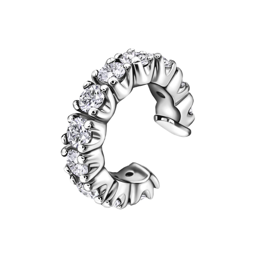 Моносерьга кафф GOLDENGAL, серебро, 925 проба, родирование, фианит