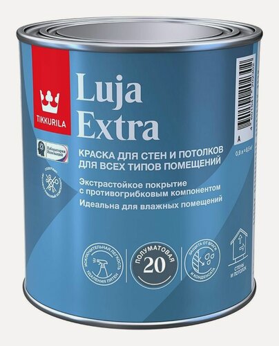 Изображение товара Краска Tikkurila LUJA EXTRA экстра-стойкая A полуматовая 0,9л