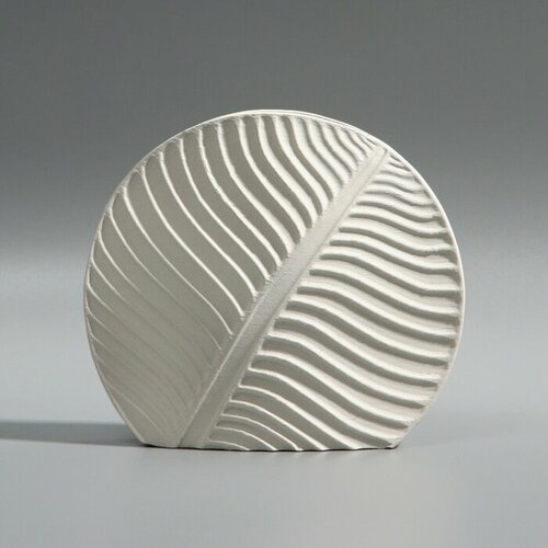 Ваза для цветов декоративная Лист белая 15 х 14 х 2 см 10449115 474₽