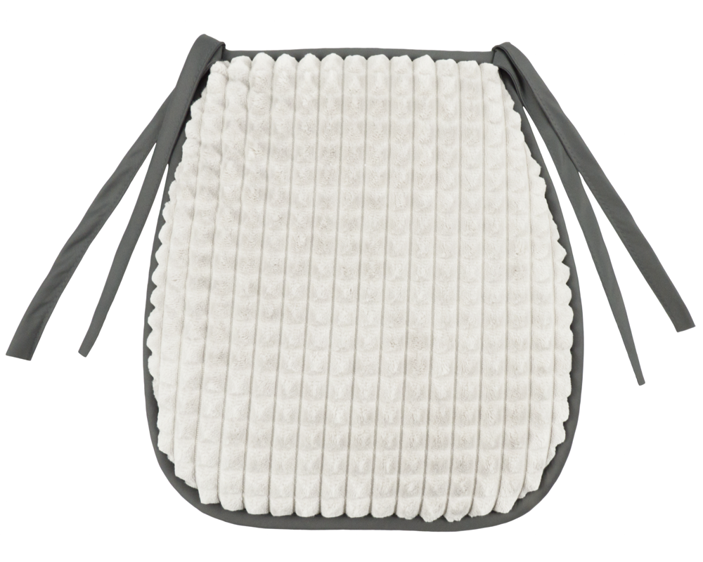 Галета для стула Плюш 38x40 см цвет белый/серый