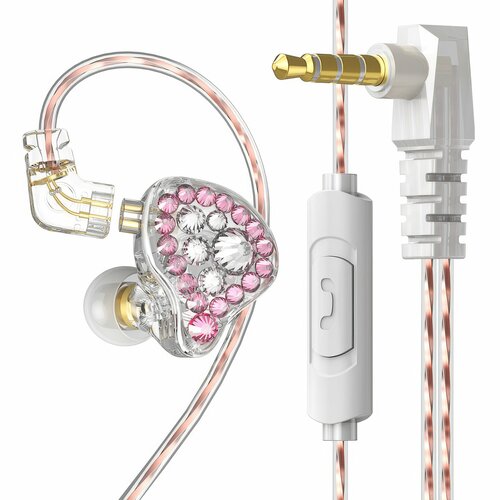 Наушники вкладыши TECH Q2Pro 35 мм mini jack розовый 720₽