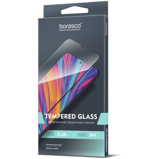 Защитное стекло Borasco для Infinix GT 10 Pro, черная рамка — фото 1