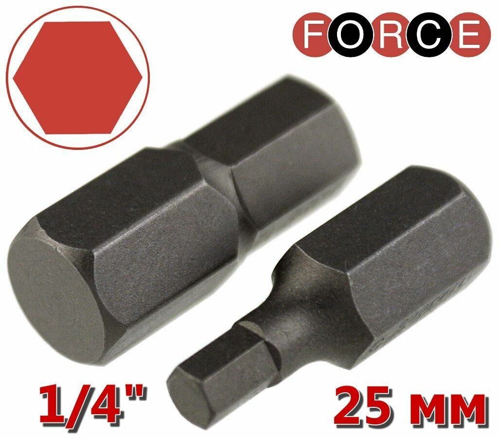 Бита вставка 1 4 шестигранник H2 мм - длина 25 мм FORCE 1242502