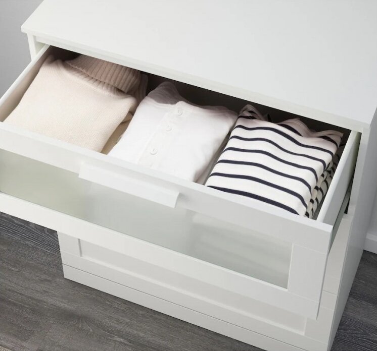 Комод IKEA BRIMNESE, 3 ящика, 78см x 95см x 46см, белый, оригинал — фото 1