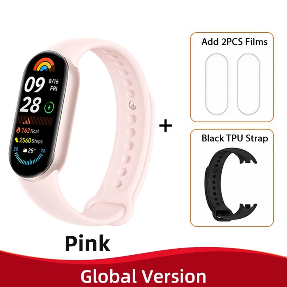 Умный браслет Xiaomi Mi Smart Band 7, китайская версия, черный, Pink N Black Strap