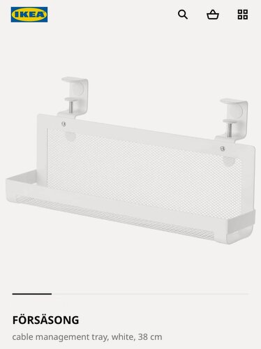 Изображение товара Органайзер для кабеля IKEA FÖRSÄSONG, , белый, 38 см , металл