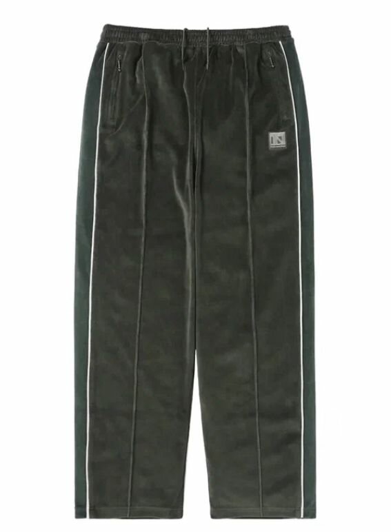 Брюки утеплённые thisisneverthat Velour Track Pant, размер L, темно-зеленый