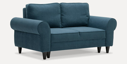 Изображение товара Диван-кровать прямой Гизела 193х88х93 см, трехсекционная еврокнижка, спальное место: 190х141 см, велюр синий