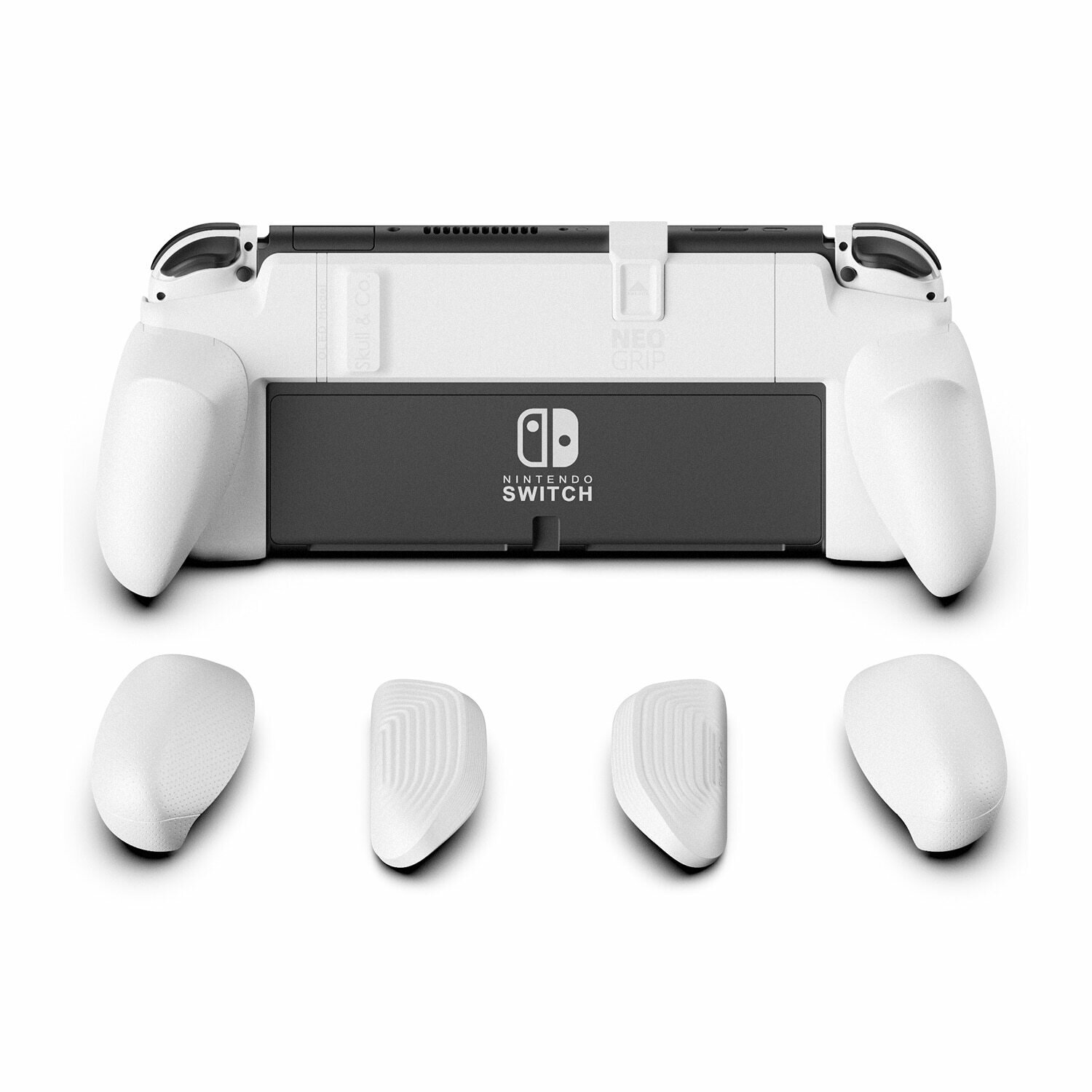 Skull & Co. NeoGrip со сменным эргономичным защитным чехлом для Nintendo Switch OLED и обычного коммутатора Белый