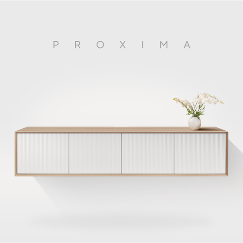 Изображение товара Тумба под ТВ MetalDesign, Proxima MD 7153, 190х40х40 см, дуб честерфилд - белый рифленое стекло