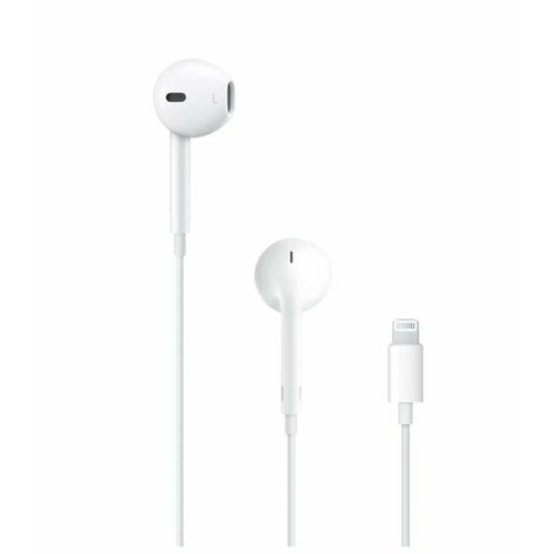 Наушники EarPods Lightning гарнитура проводная для телефона белые 1600₽