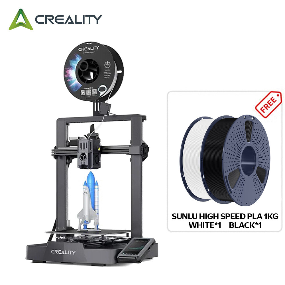 3D Принтер Creality Ender 3 V3 KE+SUNLU High Speed PLA Black+white