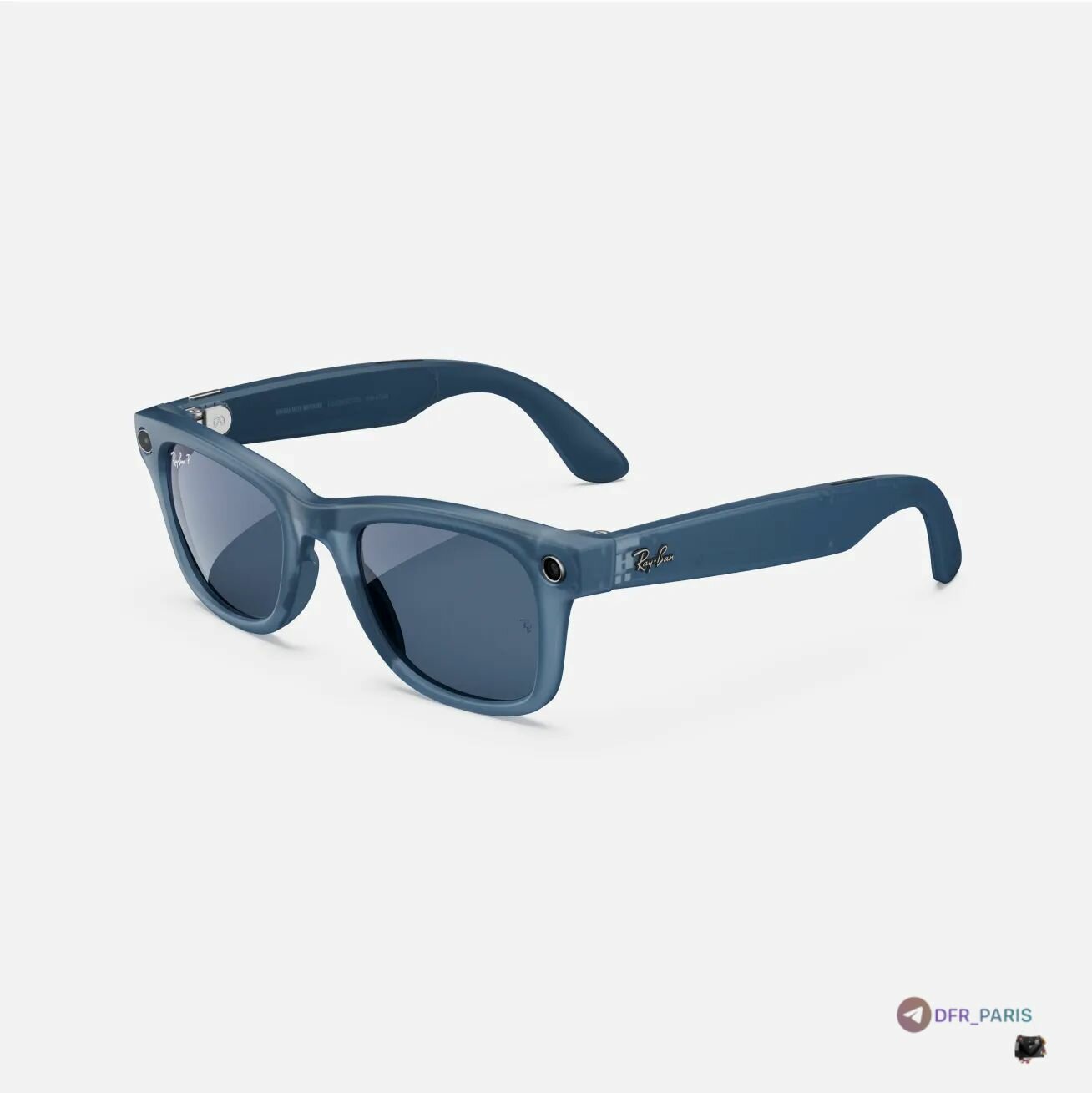 Ray-Ban Met* - Wayfarer - пыльно-синий цвет линз с поляризацией, матовая оправа джинсового цвета