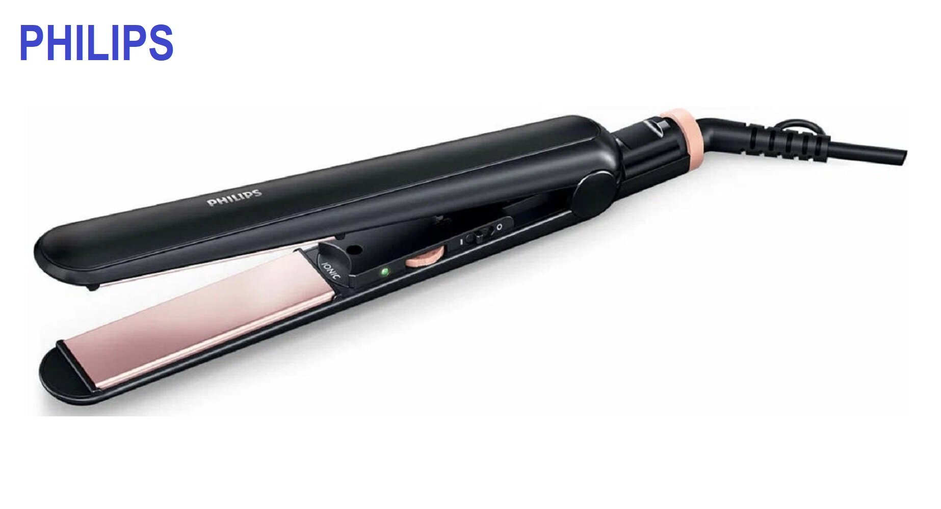 Выпрямитель Philips HP8324 Essential Care, черный/розовый