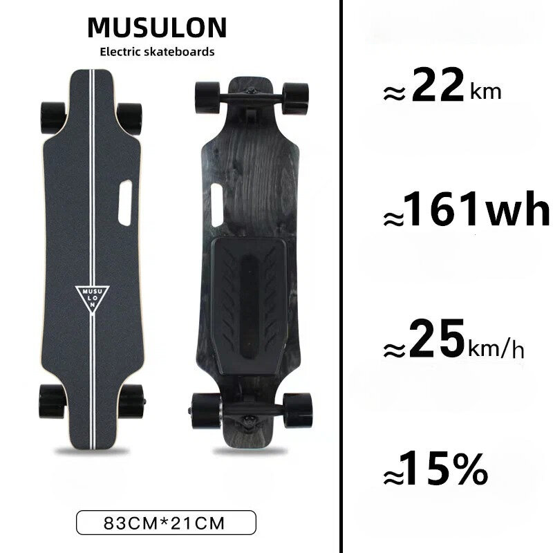 Электрический скейтборд MUSULON Wood с двойным поворотом управление по Bluetooth до 22 км/ч