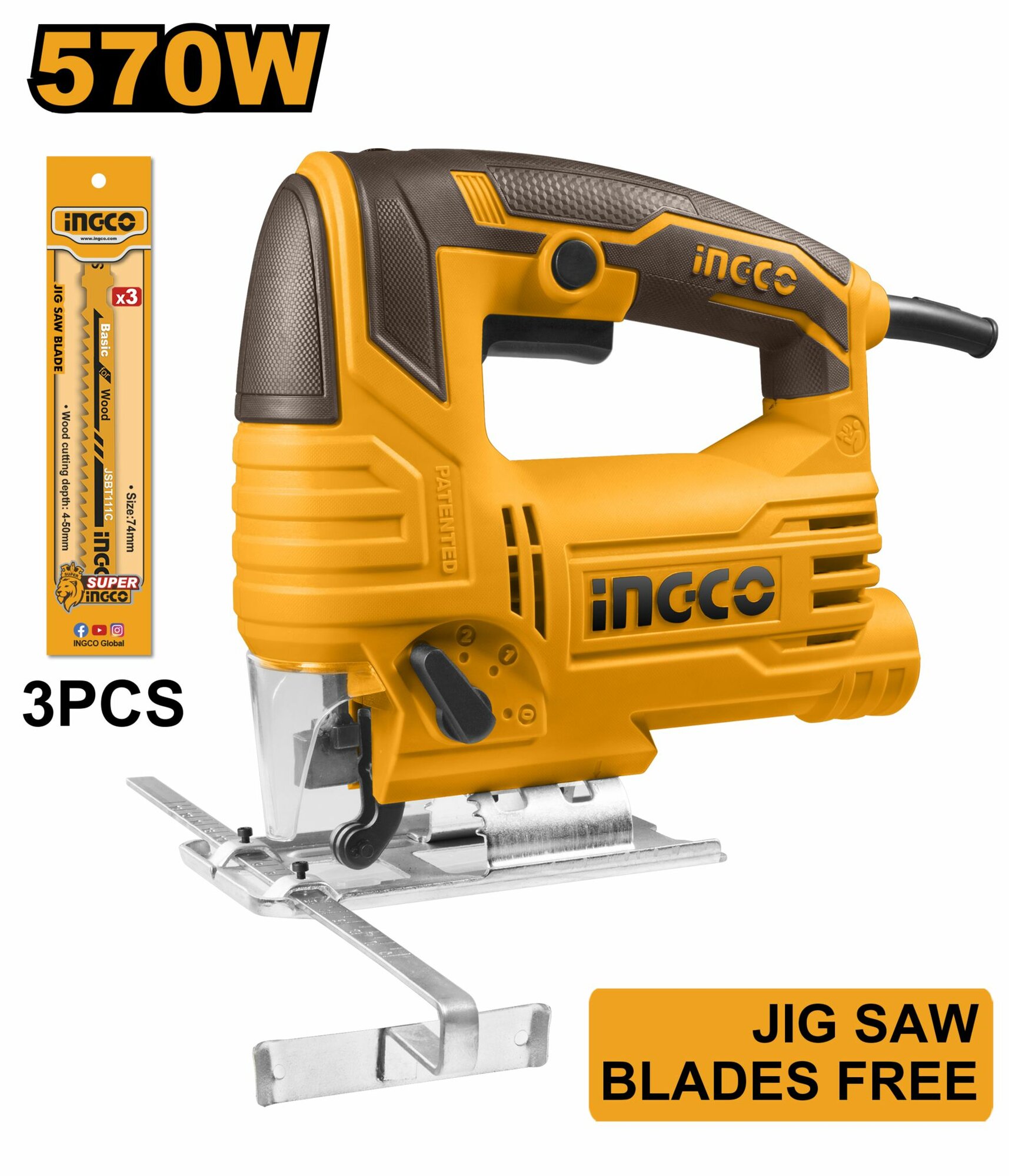Лобзик электрический INGCO JS57028 570 Вт 6 положений регулировки скорости