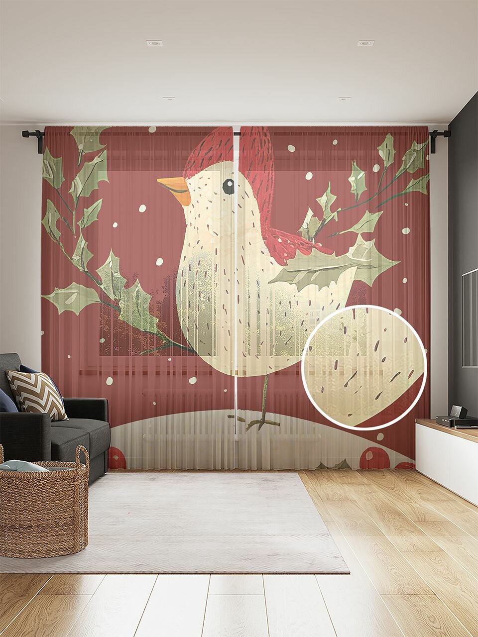 Тюль фототюль длинный 