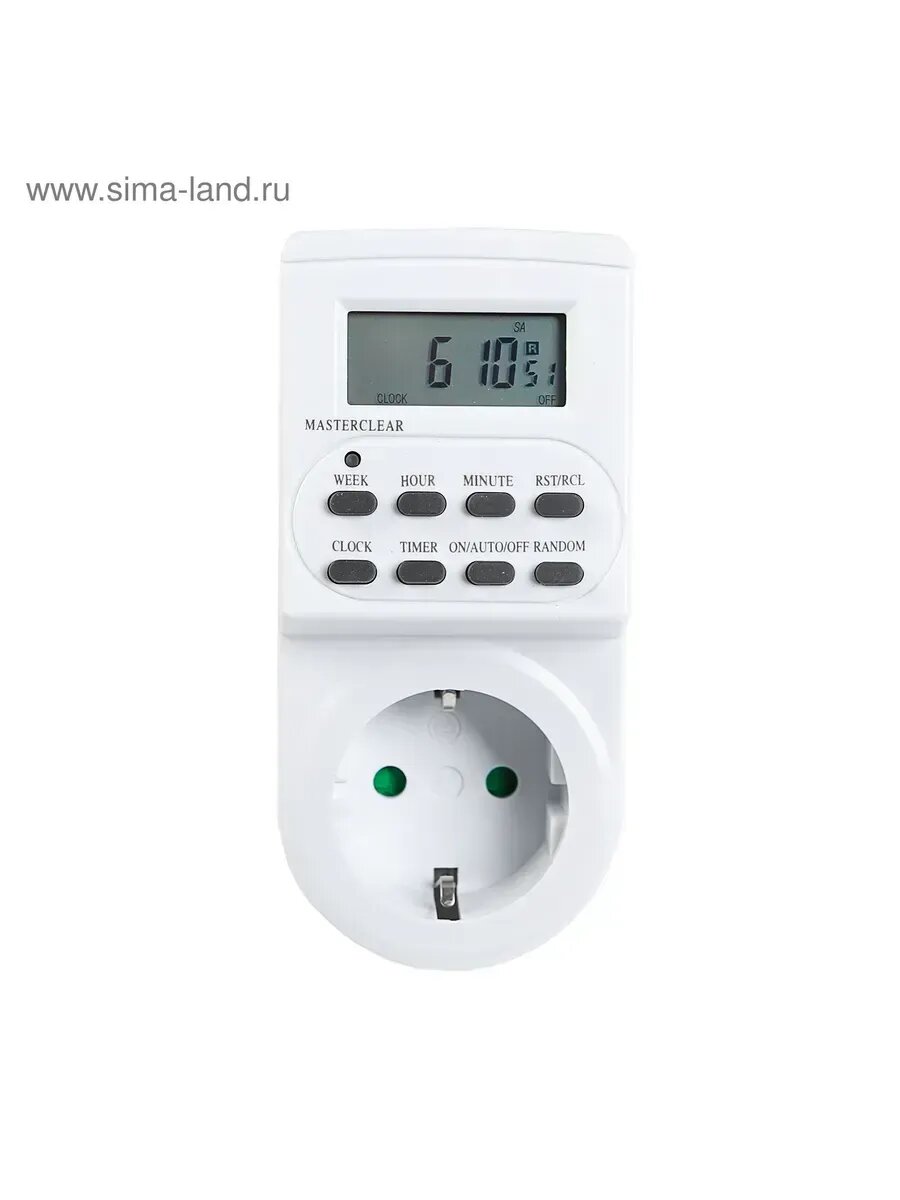 Таймер розеточный электронный недельный+суточный