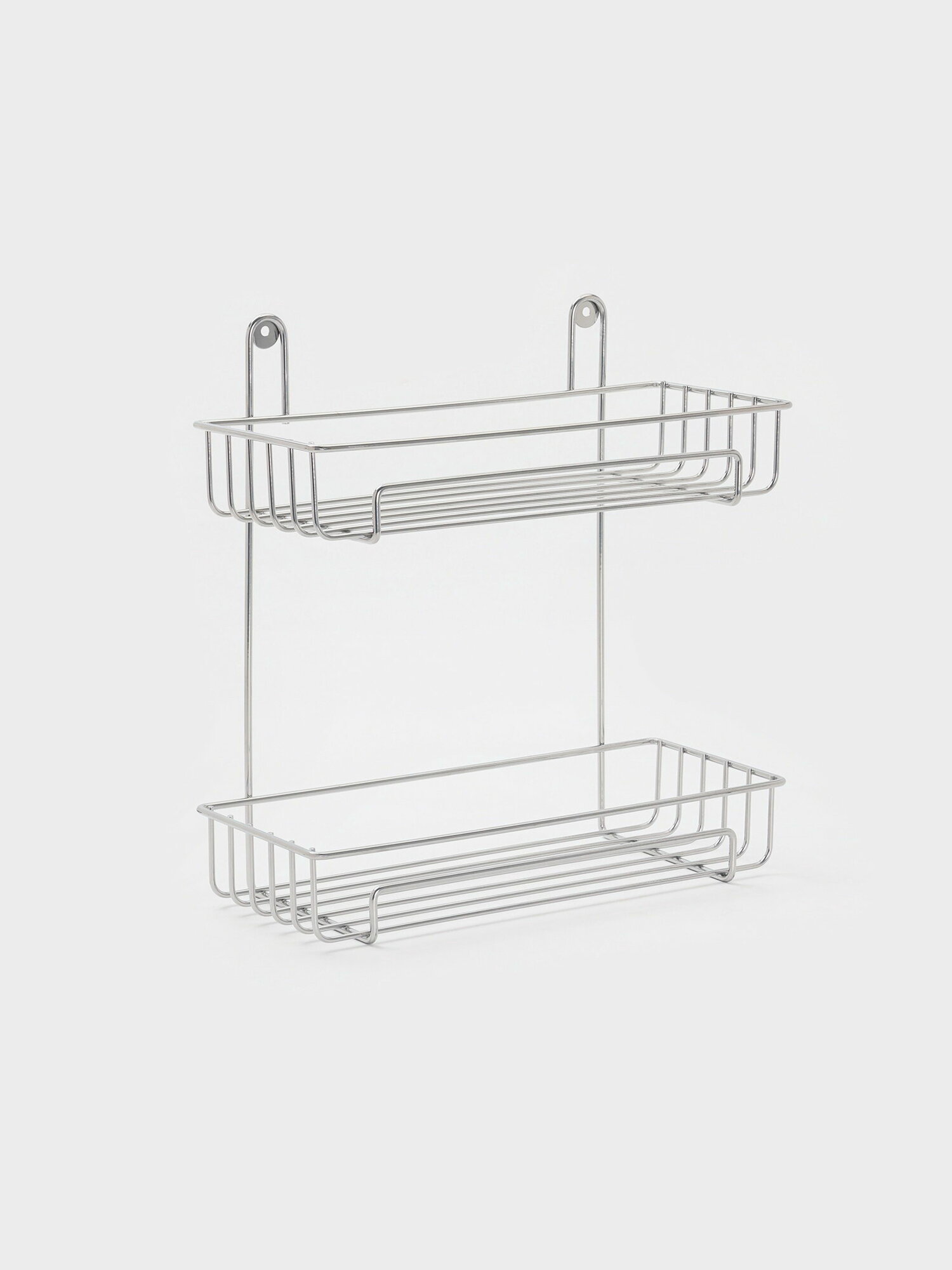 Полка для ванной прямоугольная 2-х ярусная 29x12.5x30 см хром