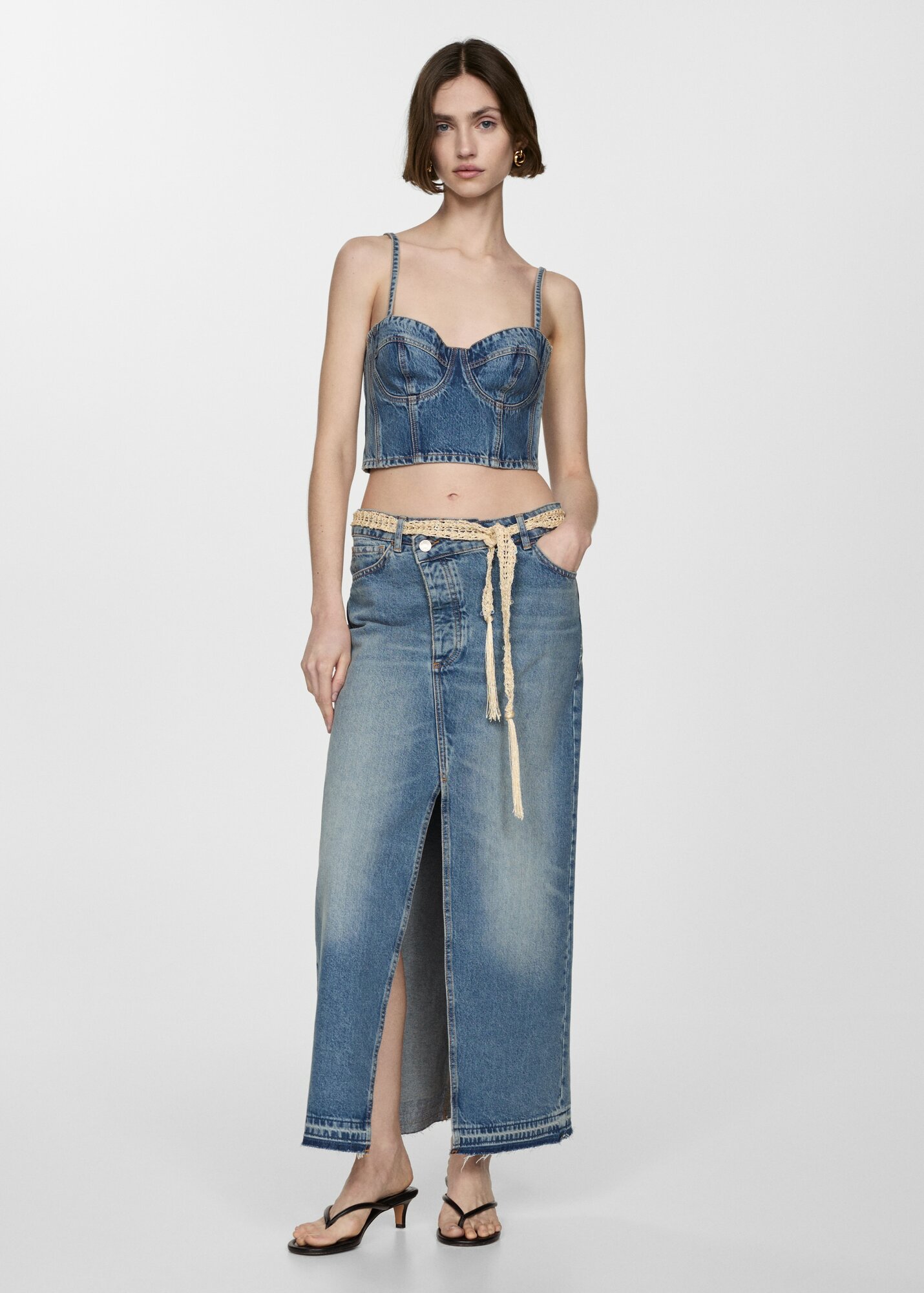 Топ MANGO, размер 21, синий — фото 1