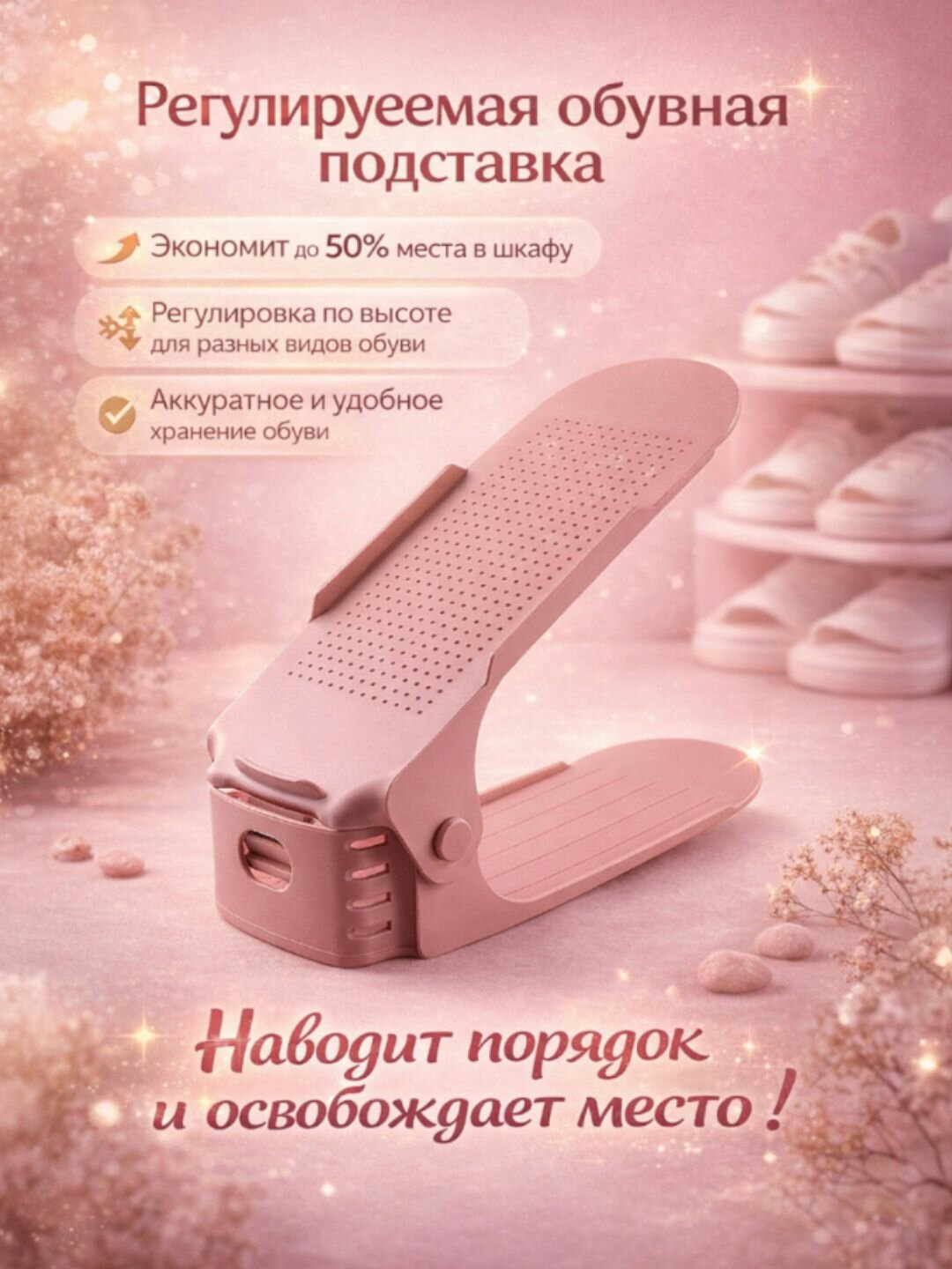 Подставка-органайзер Savdo, пластик, регулируемая, двухъярусная