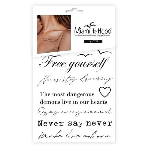 Miami tattoos Набор переводных тату Quotes черный