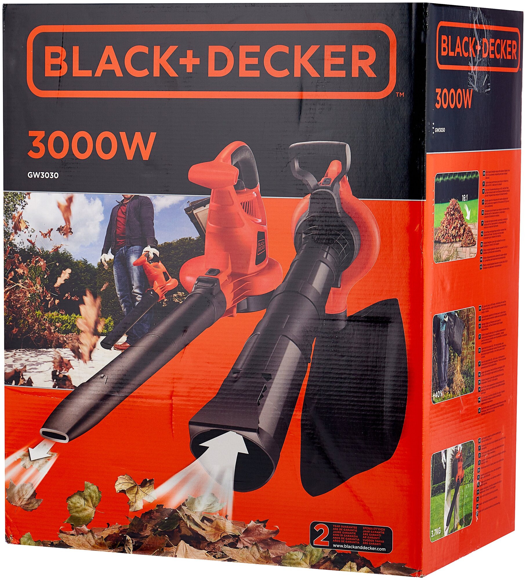 Электрический садовый пылесос BLACK+DECKER GW3030-QS, 3000 Вт - фотография № 3