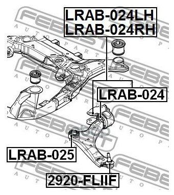 Сайлентблок Задний Переднего Правого Рычага Lrab-024rh Febest арт. LRAB-024RH