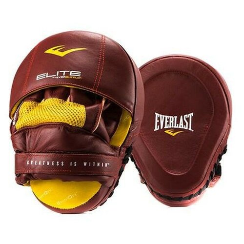 фото Лапы everlast pro elite leather mantis красные