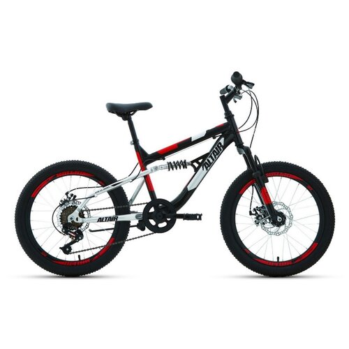 фото Велосипед altair mtb fs 20 disc (20" 6 ск. рост 14") 2020-2021, черный/красный, rbkt1f106003