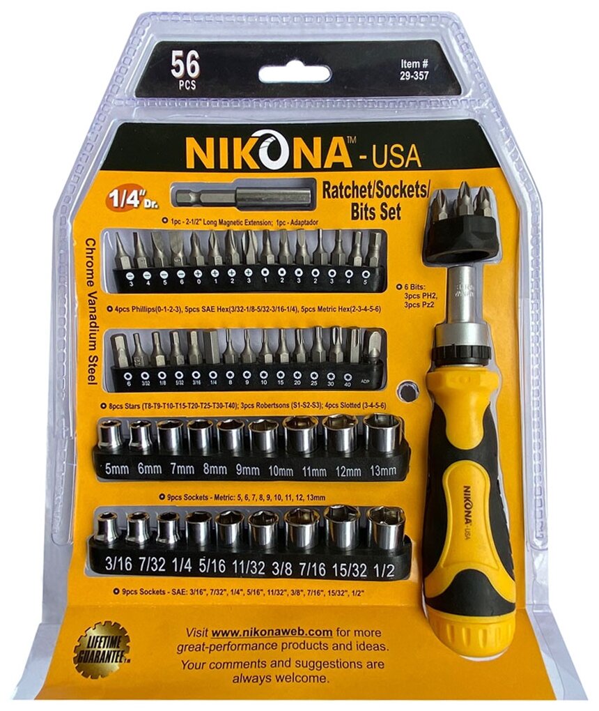 фото Набор инструментов NIKONA 29-357, 56 предм.