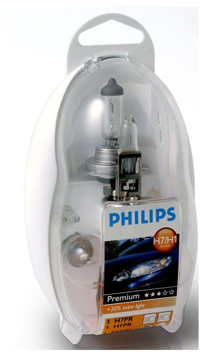 Комплект запасных ламп H1 12V- 55W (P14,5s) + H7 12V- 55W (PX26d) Easy Kit PHILIPS