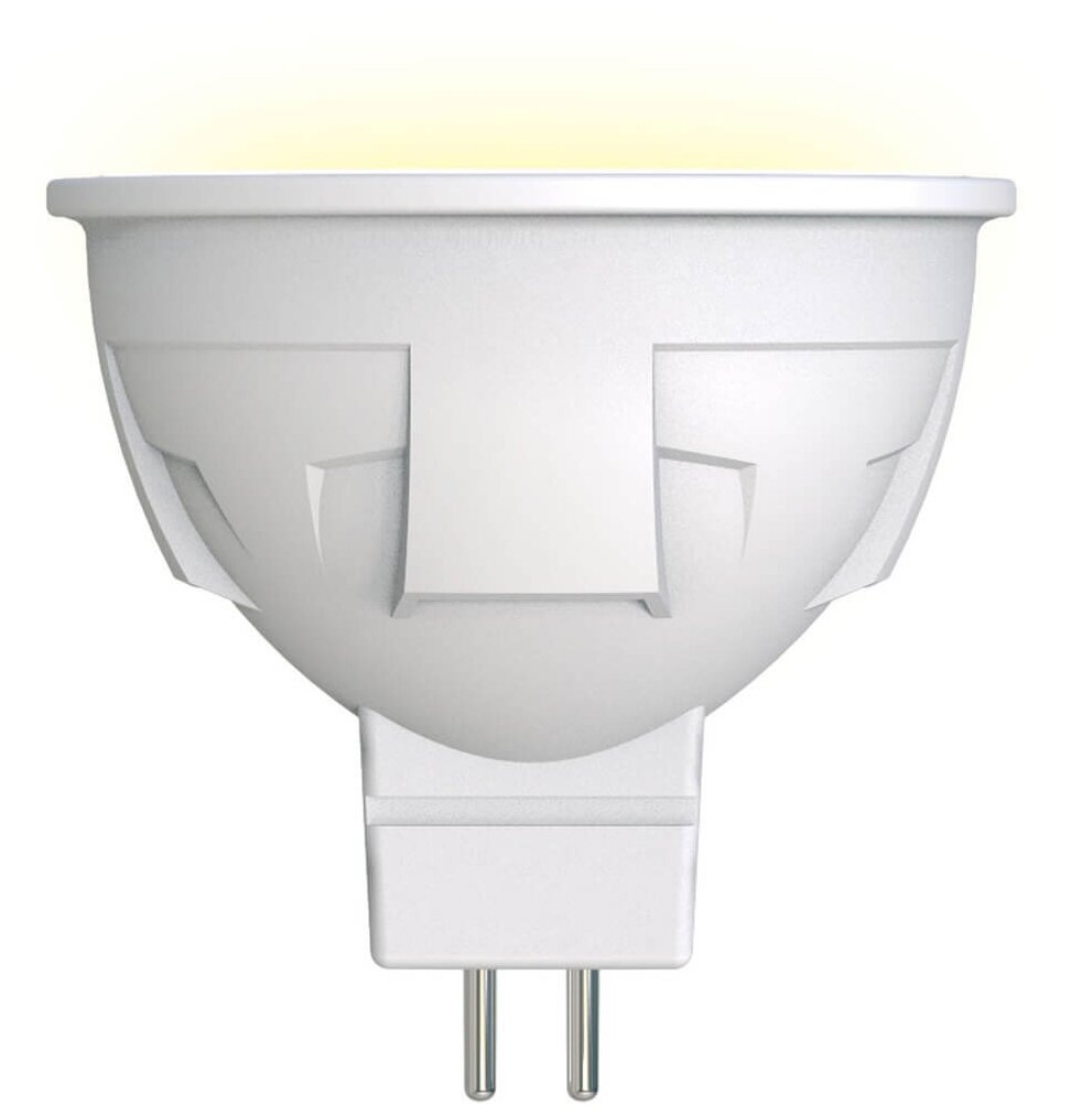 Uniel Лампа светодиодная теплый свет Яркая MR16 6W 3000K матовая LED-JCDR 6W/WW/GU5.3/FR - фотография № 1