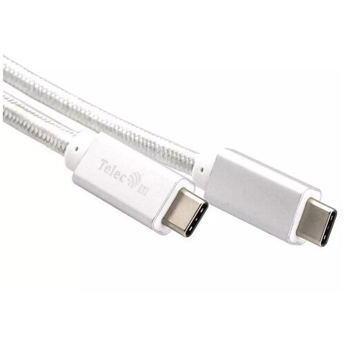 Кабель Telecom USB 3.1 Type-C - USB 3.1 Type-C (TC420S), 1 м, серебристый кабель telecom usb 3 1 type c usb 3 1 type c tc420s 1 м серебристый