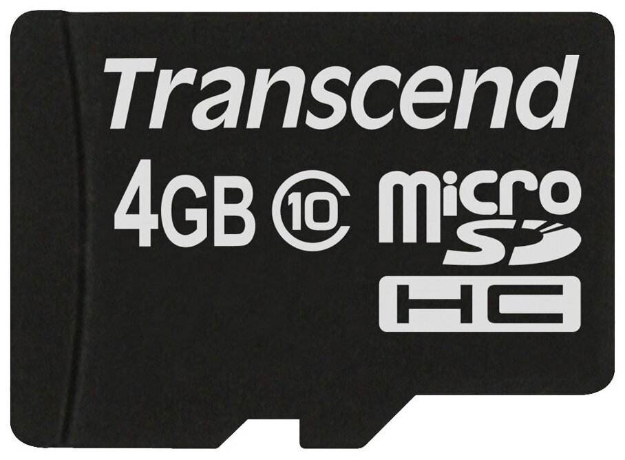 Карта памяти microSD 4GB Transcend microSDHC Class 10 TS4GUSDC10