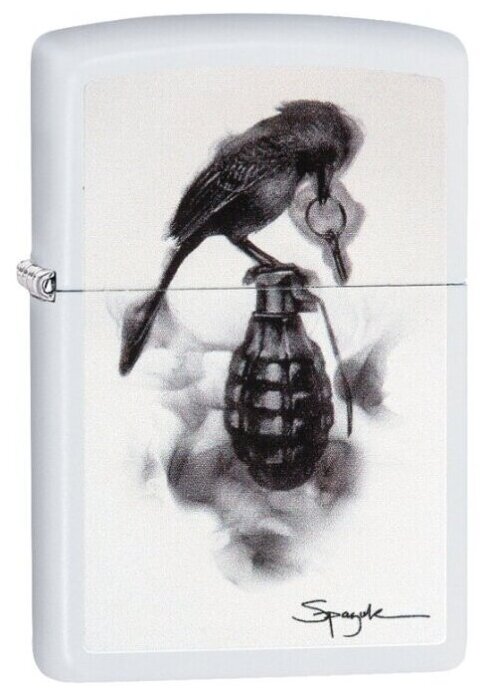 Оригинальная бензиновая зажигалка ZIPPO 29645 Spazuk с покрытием White Matte - Стивен Спазук - фотография № 7