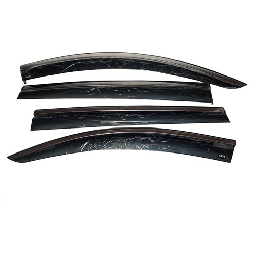 Дефлекторы окон Alvi-Style ALV440M для TOYOTA COROLLA седан 2019-, ветровики накладные, с хромированным молдингом из нержавейки